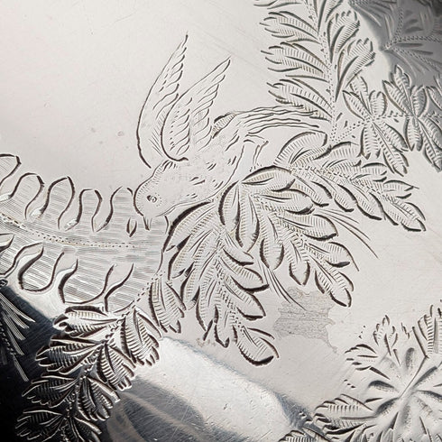 Circa 1900 British antique silver plate drum-shaped teapot